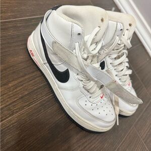 Nike Air Force 1 White and Black Sneakers